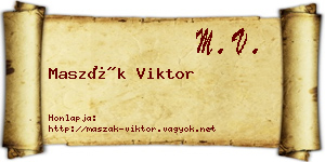 Maszák Viktor névjegykártya